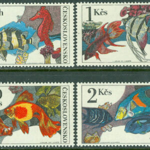 Tjeckoslovakien – M 2260-2262, 2264 Akvariefiskar, 4 ol **