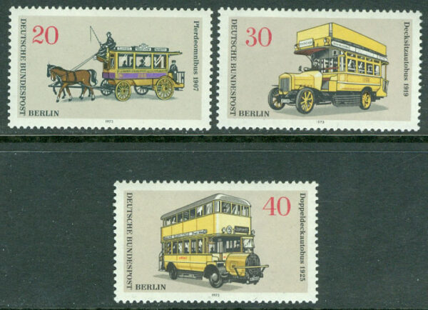 Berlin - M  446, 448, 450 Fordon - Gamla bussar bla hästdragna, 3 ol **
