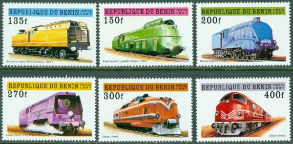 Benin - M  912-917 Järnväg - Lok bla Reid Macleod, 6 kpl **