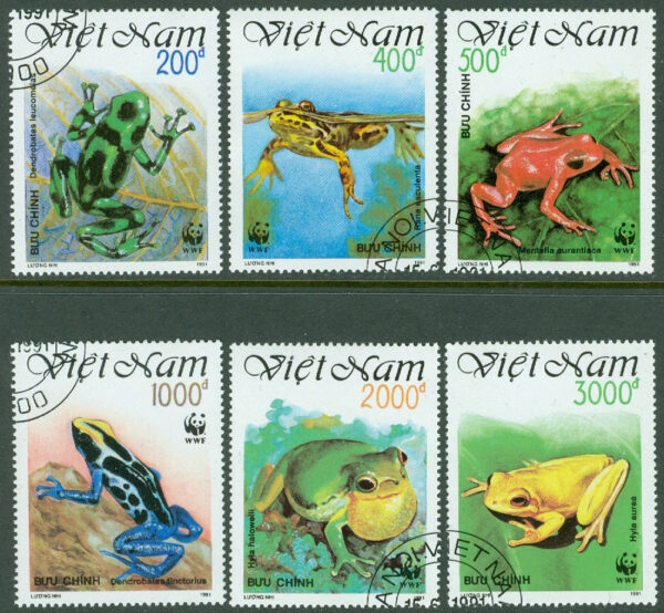 Vietnam - M 2344-2349 WWF, Naturskydd, grodor, 6 ol stpl