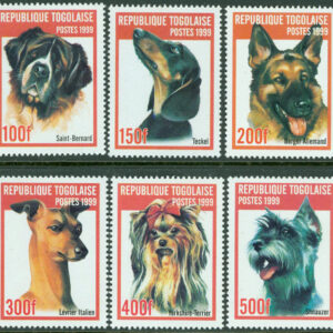 Togo – M 2823-2828 Hundar bla Schnauzer, 6 kpl **
