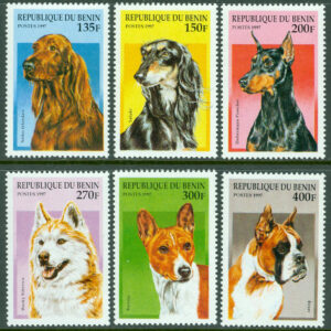 Benin – M  936-941 Hundar bla Siberian Husky, 6 kpl **
