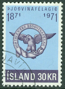 Island – F  492 Patriotiska Sällskapet 100 år, 30 kr stpl