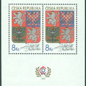 Tjeckien – M   10 (BL 1) Stort statsvapen, block **