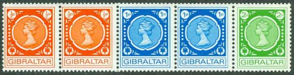 Gibraltar - M  276-278 Automatfrimärken, 5-strip kpl **
