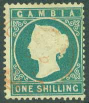 Gambia – M   11 X Drottning Victoria, 1 Sh stpl