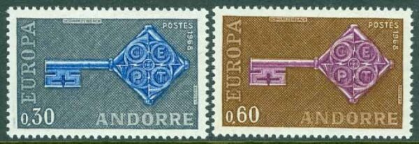 Andorra Fr - M  208-209 Europa CEPT 1968, 2 kpl **