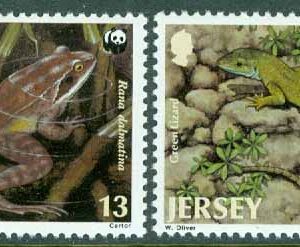 Jersey – M  480, 483 WWF. Groda, ödla, 2 ol **