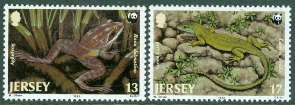 Jersey - M  480, 483 WWF. Groda, ödla, 2 ol **