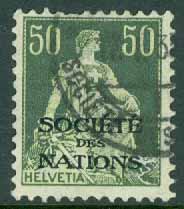 Schweiz – SDN – M    9 x Påtryck på sittande Helvetia, 50 C stpl