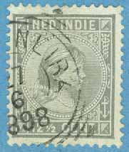 Nederländska Indien – M   24 Drottning Wilhelmina, 12½ C stpl