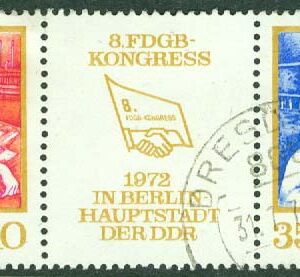 DDR – M 1761-1762 De fria tyska fackförbundens kongress, 3-strip kpl stpl