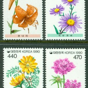 Sydkorea – M 1632-1635 Vildblommor, 4 kpl **