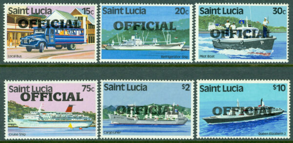 St. Lucia - M Tj    3-4, 6, 8, 10, 12 Transportmedel, bl.a. fartyg, 6 ol **