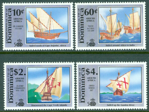 Dominica - M 1374, 1377, 1379-1380 Upptäckten av Amerika 500 år, 4 ol **