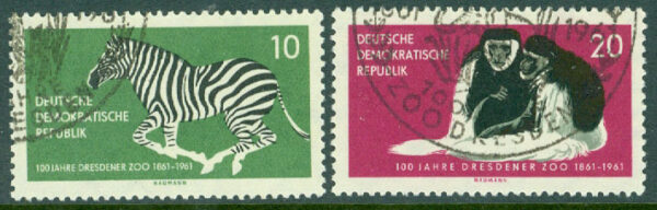 DDR - M  825-826 Dresdens Zoo 100 år, 2 kpl stpl