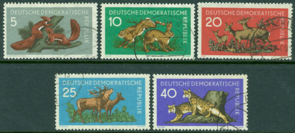 DDR - M  737-741 Skogsdjur, 5 kpl stpl