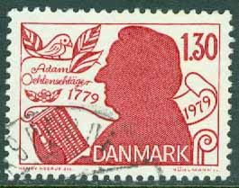 Danmark – F  719 Adam Oelenschläger, skald, 1 kpl stpl