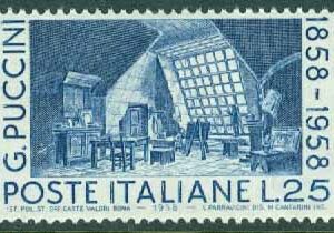Italien – M 1012 Kompositören G Puccinis födelse 100 år, 1 kpl **
