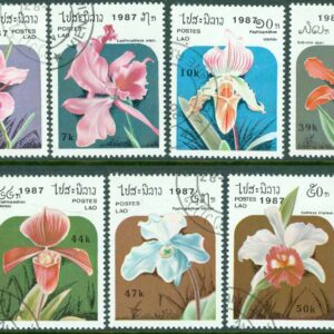 Laos – M 1018-1024 Orkidéer, 7 kpl stpl