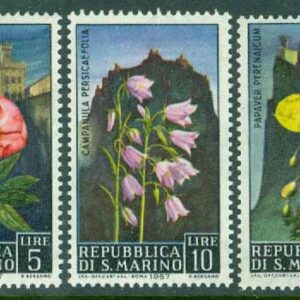 San Marino – M  880-882 Blommor, 3 ol **