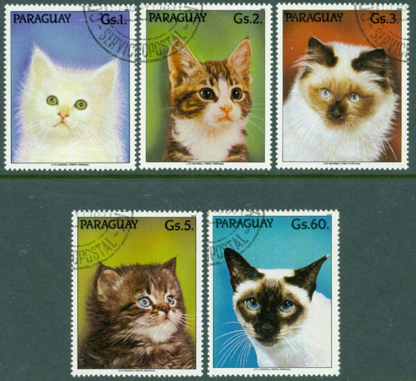 Paraguay - M 4334-4338 Katter, 5 kpl stpl