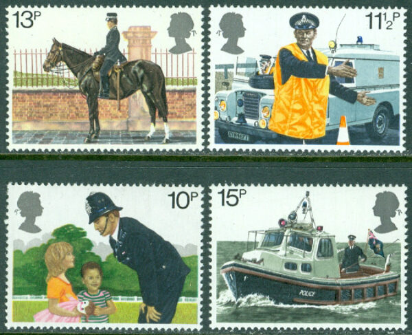 England - M  808-811 Londonpolisen 150 år, 4 kpl **