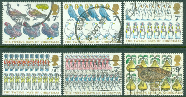 England - M  750-755 Julens tolv dagar, 6 kpl stpl
