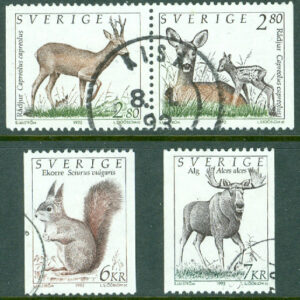 F 1717-1720 Vilda djur I, 4 kpl inkl BB-par stpl