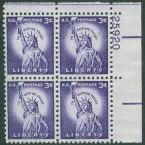 USA – M  656 A Frihetsstatyn, hörnfyrblock **