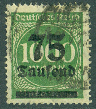 Deutsches Reich – M  288 I Påtryck 75 Tsd på 1000 M stpl