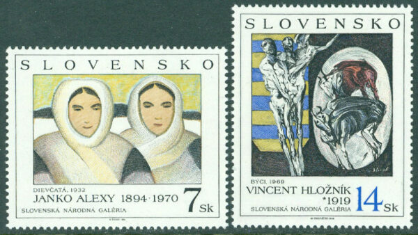 Slovakien - M  211-212 Konst från Nationalgalleriet, 2 kpl **