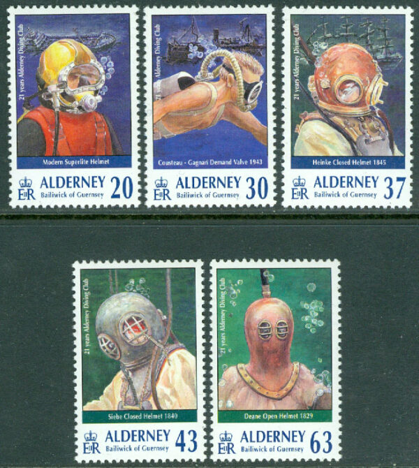 Alderney - M  116-120 Dykarföreningen på Alderney 21 år, 5 kpl **
