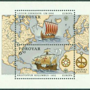 Färöarna – F  233-234 (BL 5) Europa CEPT 1992 – Upptäckten av Amerika, block **