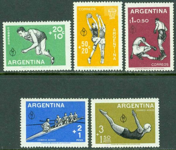 Argentina - M  706-710 Panamerikanska sportspel i Chicago, bl.a. rodd, 5 kpl **