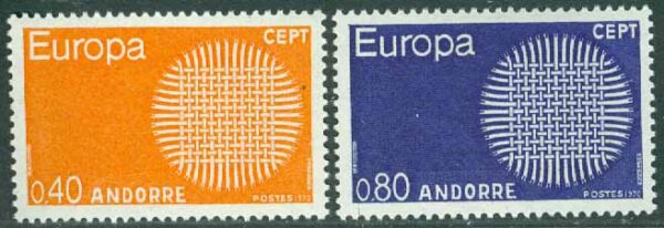 Andorra Fr - M  222-223 Europa CEPT 1970, 2 kpl **
