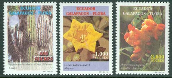 Ecuador - M 2390-2392 Galapagosöarnas flora, 3 kpl **