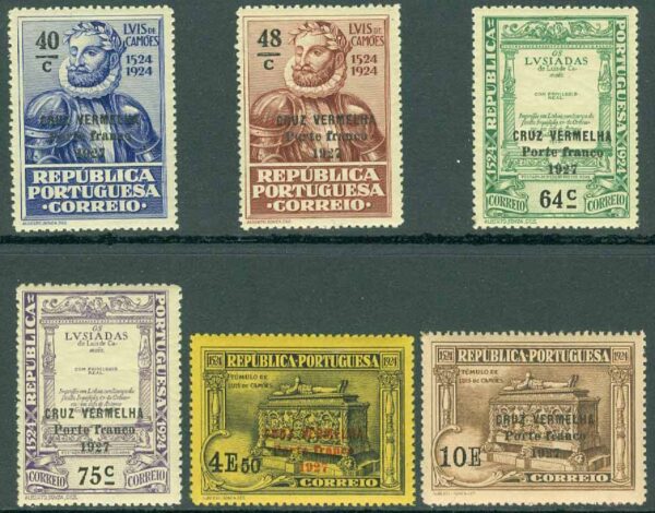 Portugal - M PF    5-10 Portofrihetsmärken för Röda Korset 1927, 6 kpl *