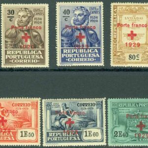 Portugal – M PF   17-22 Portofrihetsmärken för Röda Korset 1929, 6 kpl *