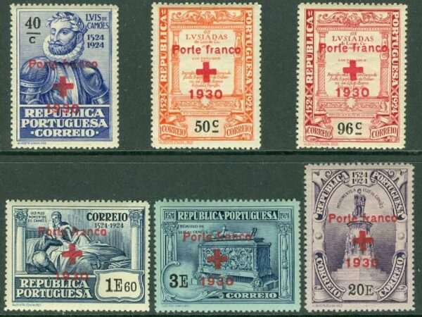Portugal - M PF   23-28 Portofrihetsmärken för Röda Korset 1930, 6 kpl *