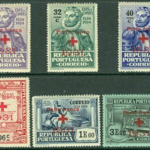 Portugal – M PF   29-34 Portofrihetsmärken för Röda Korset 1931, 6 kpl *
