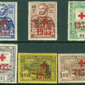 Portugal – M PF   41-46 Portofrihetsmärken för Röda Korset 1933, 6 kpl *