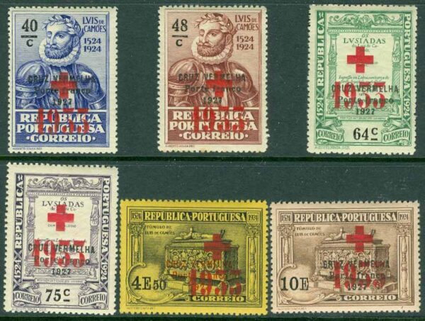 Portugal - M PF   41-46 Portofrihetsmärken för Röda Korset 1933, 6 kpl *
