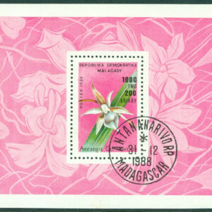 Madagaskar – M BL 104 Blommor, orkidéer, block stpl