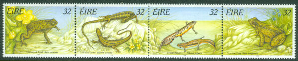 Irland - M  909-912 Reptiler och amfibier, 4-strip kpl **
