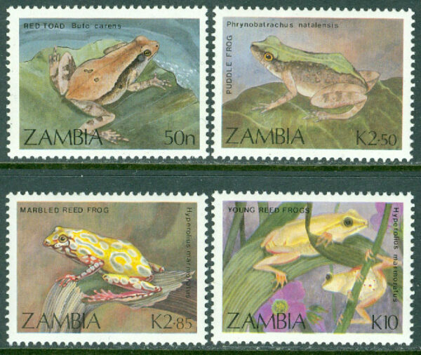 Zambia - M  470-473 Groddjur, 4 kpl **