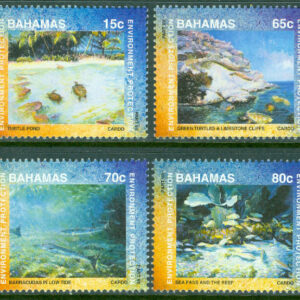 Bahamas – M 1017-1020 Omvärldsskydd, havsfauna, 4 kpl **