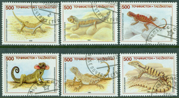 Tadzjikistan - M   62-67 Inhemska ödlor, 6 kpl stpl
