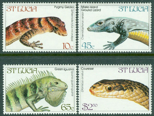St. Lucia - M  660-663 Kräldjur, 4 kpl **