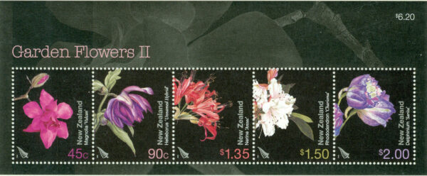 Nya Zeeland - M BL 172 Trädgårdsblommor, block kpl **